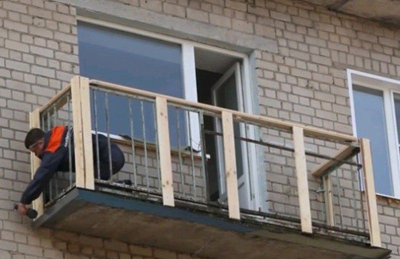 Поворот балкона под облицовку