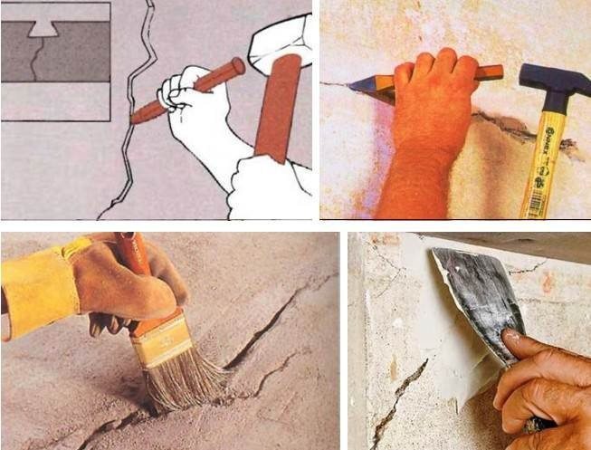 Шпаклевка и заполнение трещин